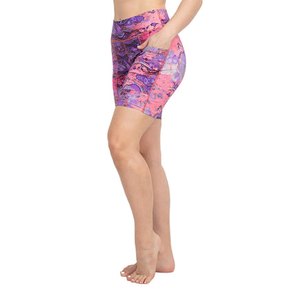 Psychedelic Marble Bike Shorts in Purple