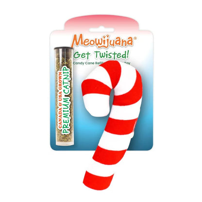 Meowijuana Get Twisted Candy Cane Refillable Cat Toy