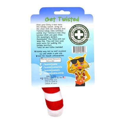 Meowijuana Get Twisted Candy Cane Refillable Cat Toy