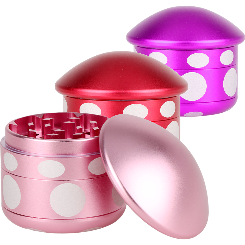 Mushroom Aluminum 4 Piece Grinder - Assorted Colors
