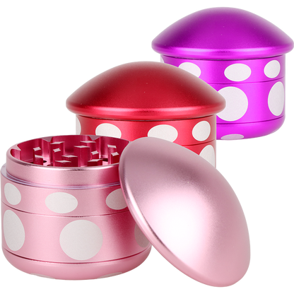 Mushroom Aluminum 4 Piece Grinder - Assorted Colors
