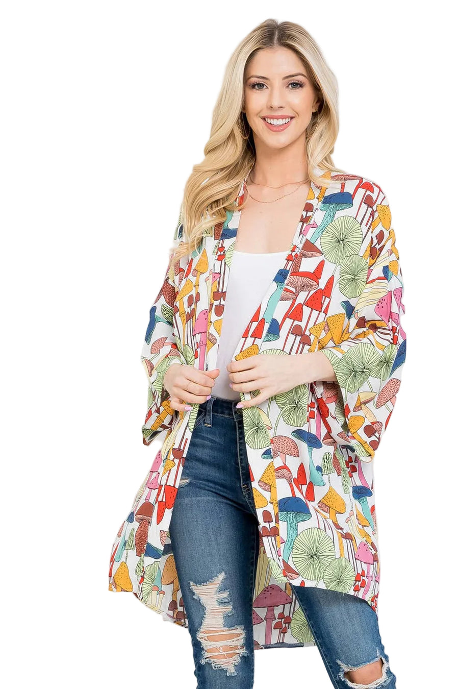 Mushroom Print Kimono