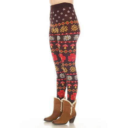 Fair Isle Mushroom Sweater Leggings in Espresso SALE