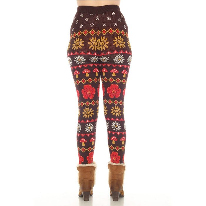Fair Isle Mushroom Sweater Leggings in Espresso SALE