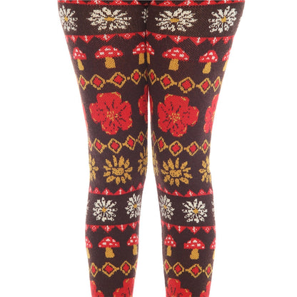 Fair Isle Mushroom Sweater Leggings in Espresso SALE