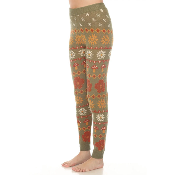 Fair Isle Mushroom Sweater Leggings in Sage SALE