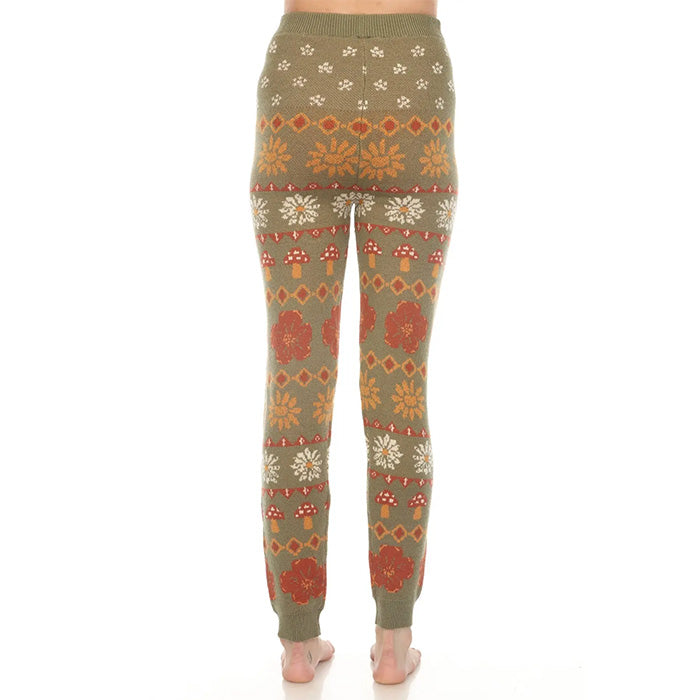 Fair Isle Mushroom Sweater Leggings in Sage SALE