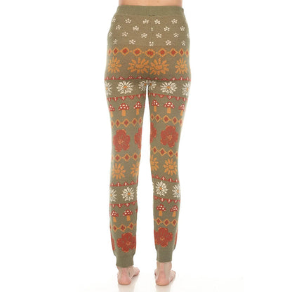 Fair Isle Mushroom Sweater Leggings in Sage SALE