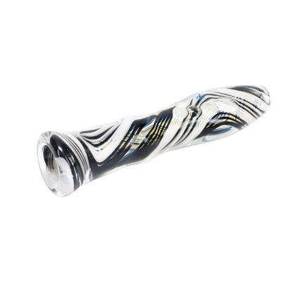 Rotational Science Glass Black and White Twist Onie