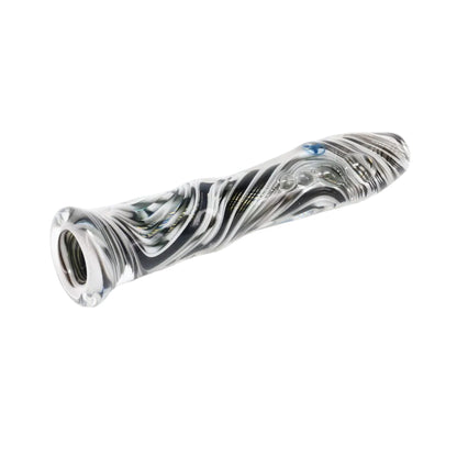 Rotational Science Glass Black and White Twist Onie