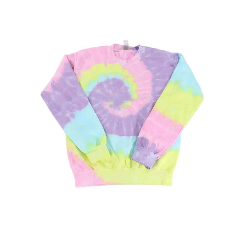 Pastel Spiral Tie Dye Crewneck Sweatshirt