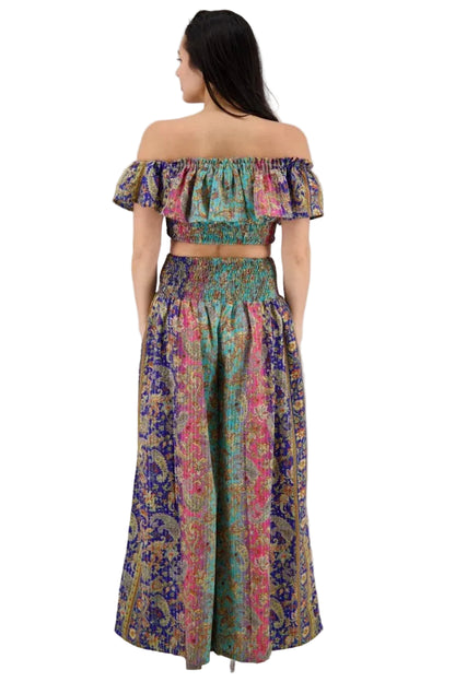 Paisley Festival 2-Piece Set - Pink, Purple & Teal