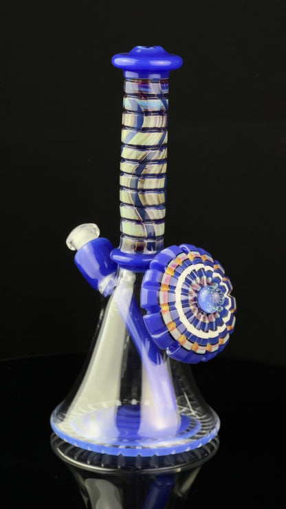 P.A. Jay Glass Royal Blue Worked Beaker