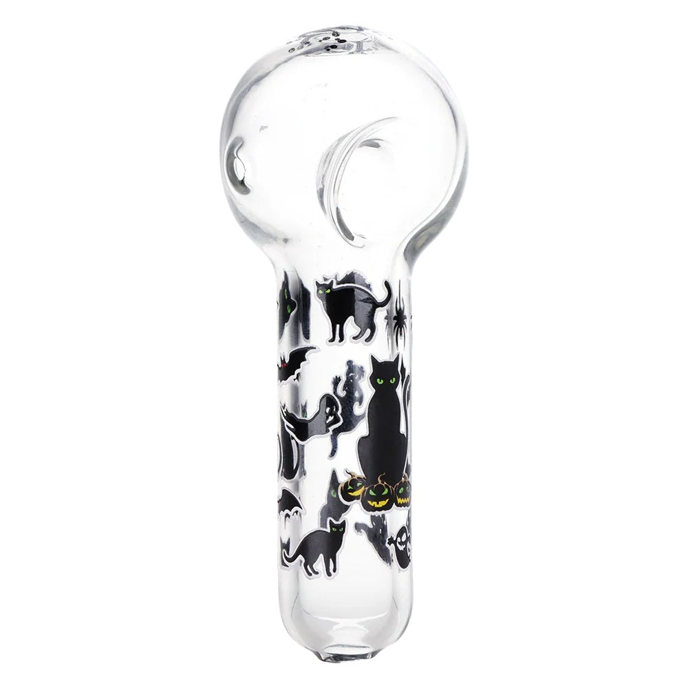Pulsar 10" Glow Water Pipe & Hand Pipe Set - Superstitious Black Cat