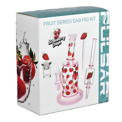 Pulsar Fruit Series 8" Glow Nectar Collector & Dab Rig Set - Strawberry Cough