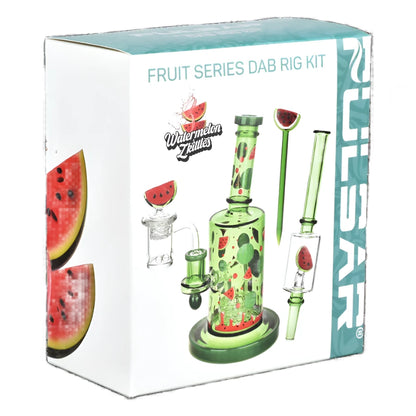 Pulsar Fruit Series 8" Glow Nectar Collector & Dab Rig Set - Watermelon Zkittles SALE