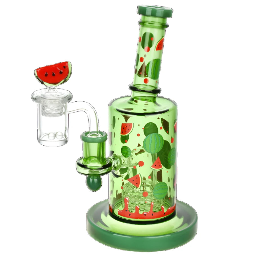 Pulsar Fruit Series 8" Glow Nectar Collector & Dab Rig Set - Watermelon Zkittles SALE