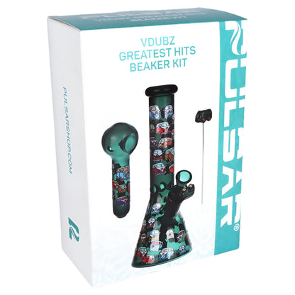Pulsar Greatest Hits Series 10" Glow Water Pipe & Hand Pipe Set - V-Dubz
