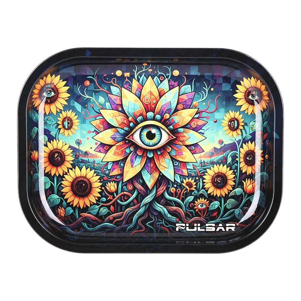 Pulsar Mini Metal Rolling Tray - Eyes Of The Sunflower