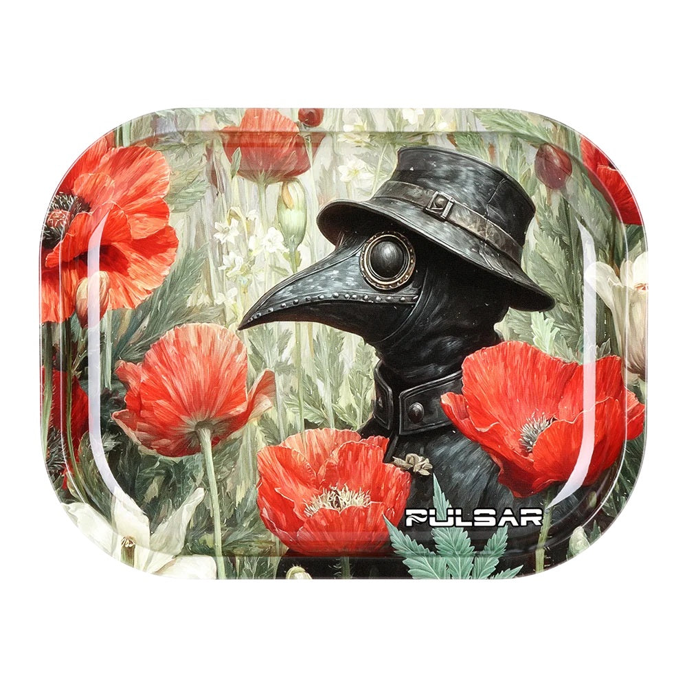 Pulsar Mini Metal Rolling Tray - Plague Doctor Poppies