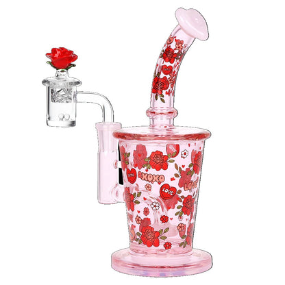 Pulsar 8" Nectar Collector & Dab Rig Set - Rose XOXO