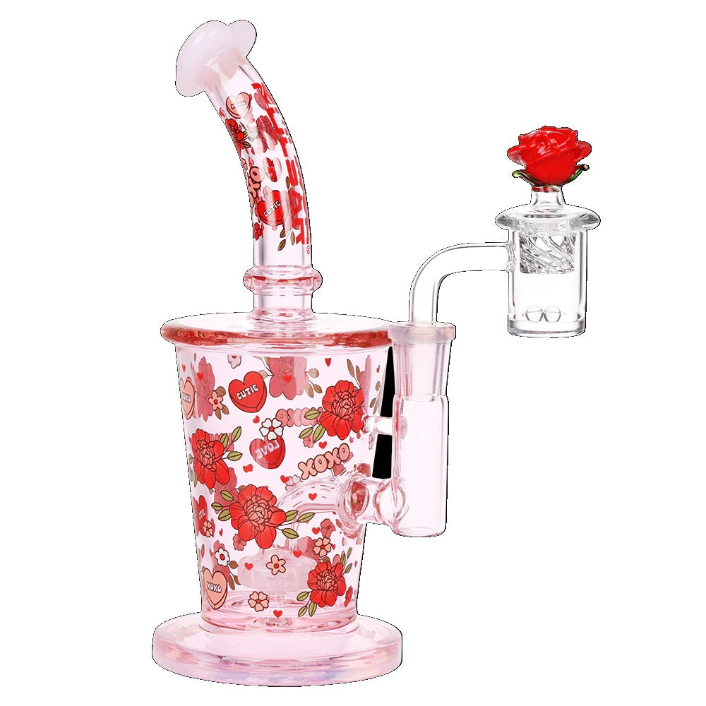 Pulsar 8" Nectar Collector & Dab Rig Set - Rose XOXO