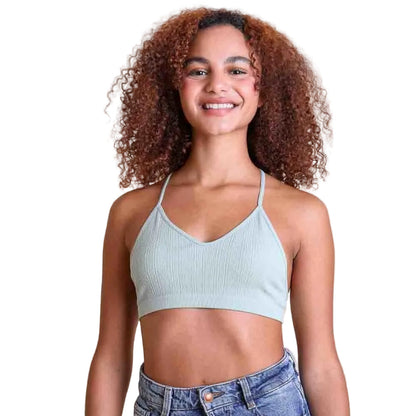 Tattoo Mesh Racerback Bralette in Sage