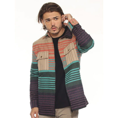Sediment Zipper Shirt Jacket in Gemstone