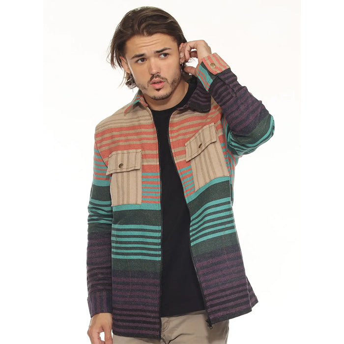 Sediment Zipper Shirt Jacket in Gemstone