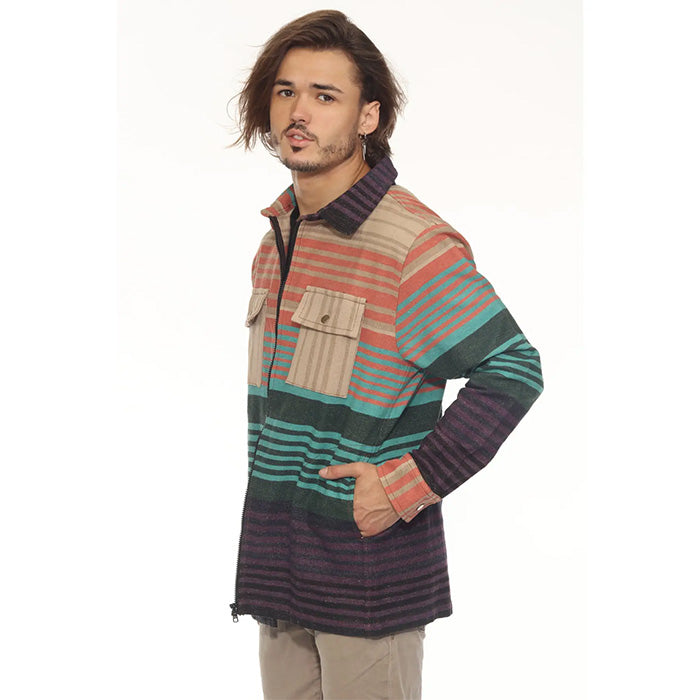 Sediment Zipper Shirt Jacket in Gemstone