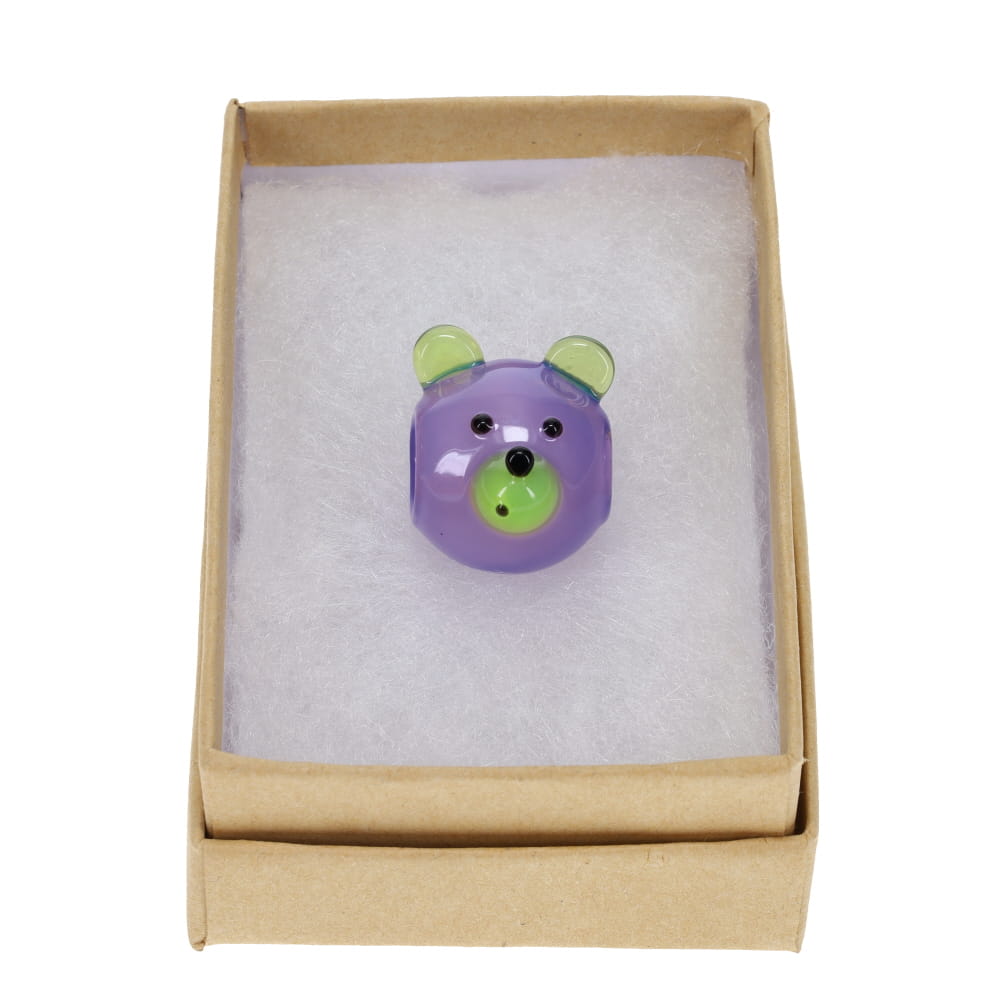 Sugar Mattys Glass Bear Pendant - Purple