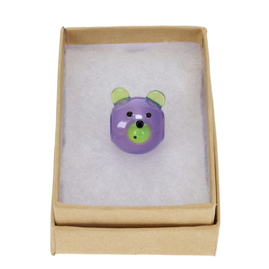 Sugar Mattys Glass Bear Pendant - Purple