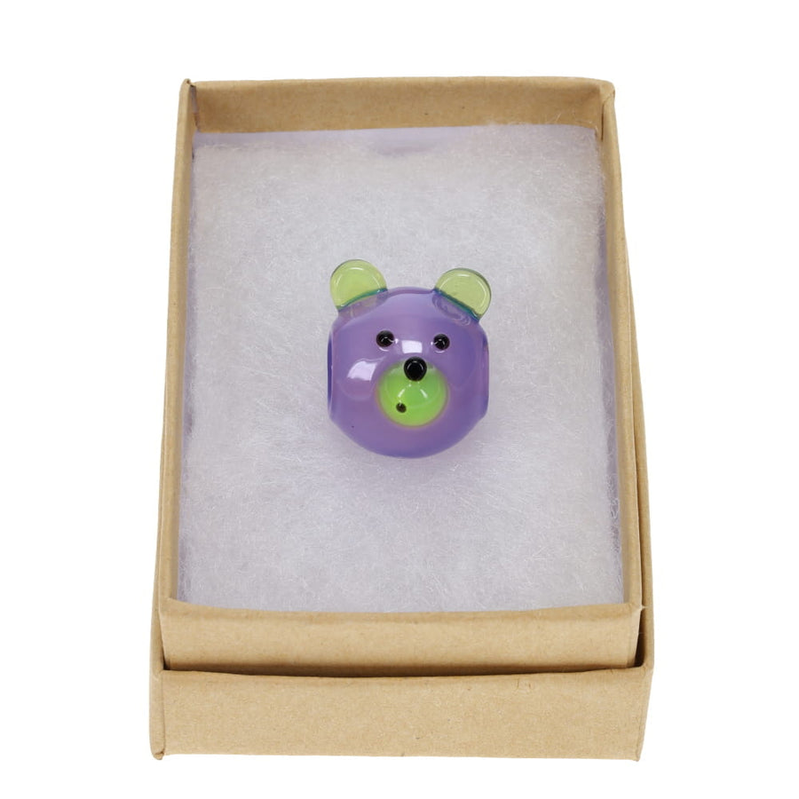 Sugar Mattys Glass Bear Pendant - Purple