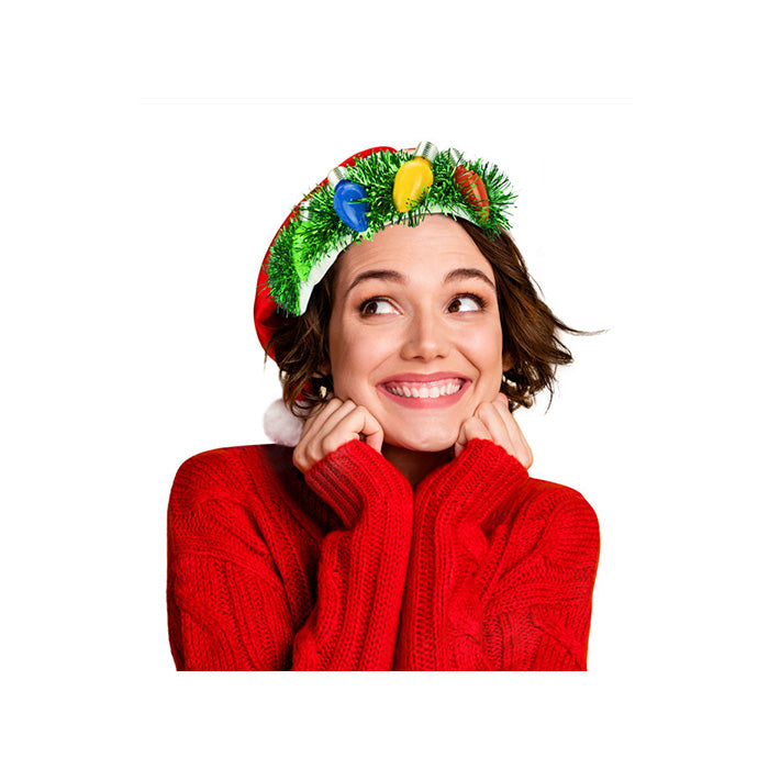 Uncle Bob's Tacky Tinsel Light-Up Santa Hat