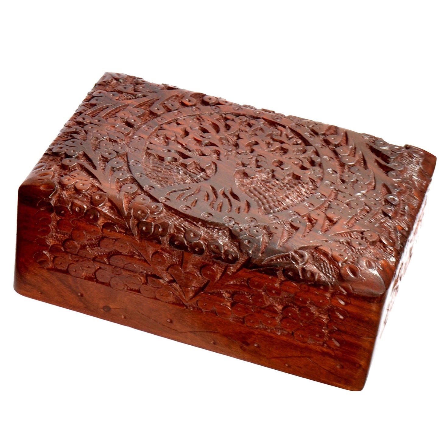 Tree of Life Tarot Card Wood Carved Box