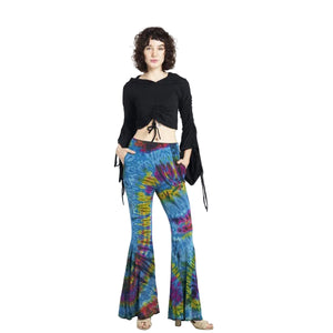 Tie Dyed Bell Bottom Pants in Blue