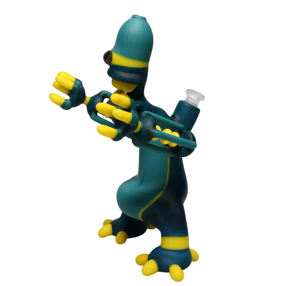 Lukas Trzop Glass Full Size Sandblasted Blue and Yellow Bot Rig