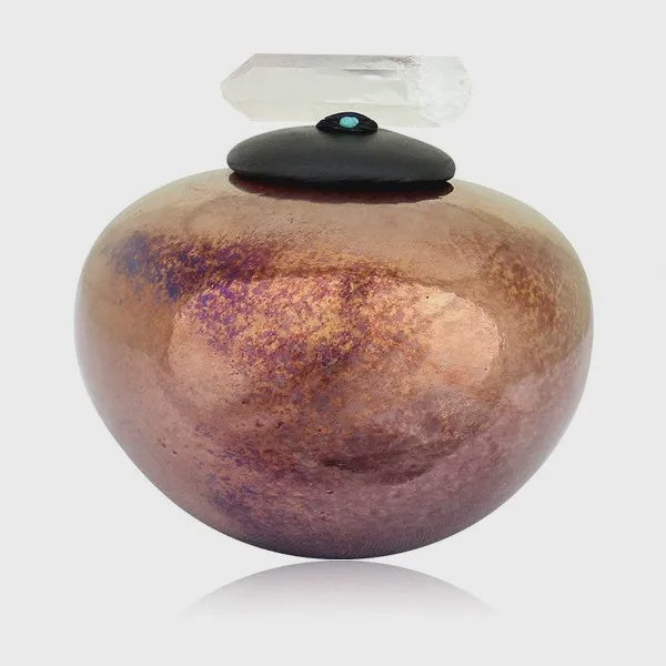 Raku Crystal Dream Jar with Quartz