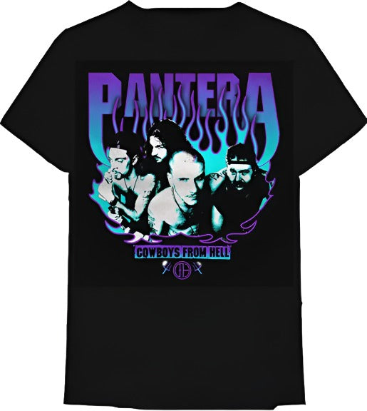 Pantera Purple Flames Cowboys From Hell T-Shirt