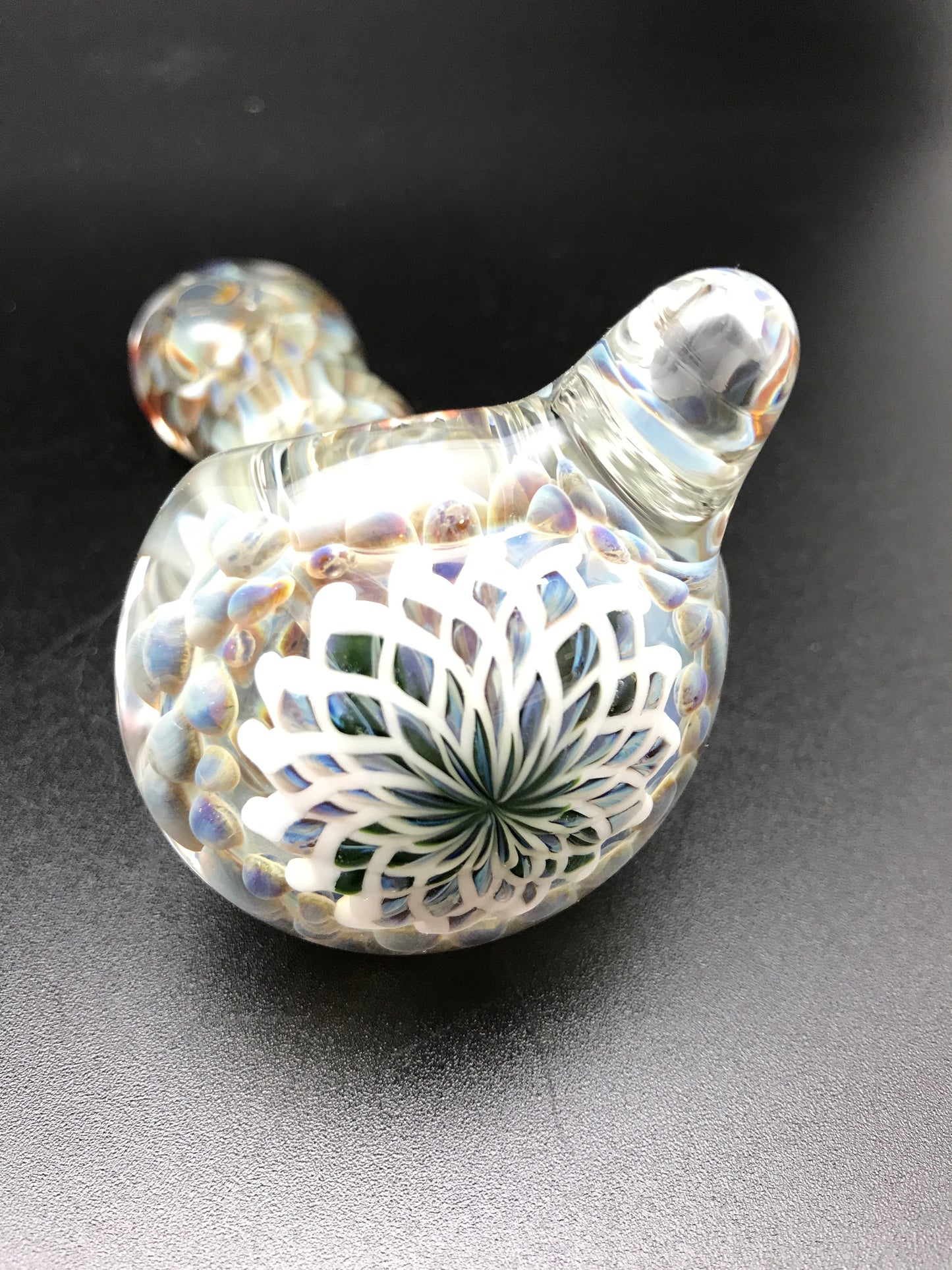 Rotational Science Glass Fumed Dot Fillacello Mixed Color Spoon - Large