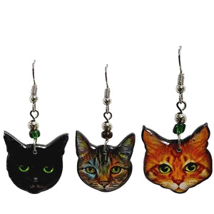 Acrylic Cat Face Earrings