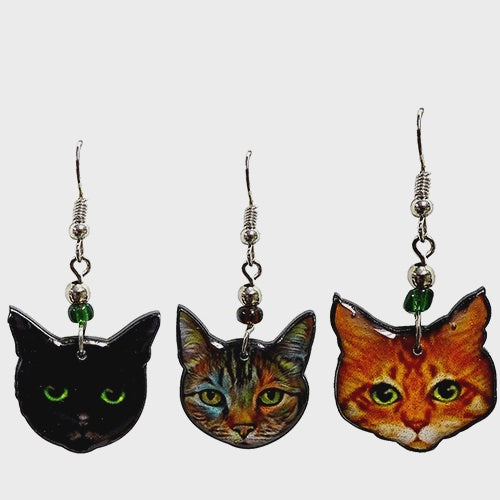 Acrylic Cat Face Earrings