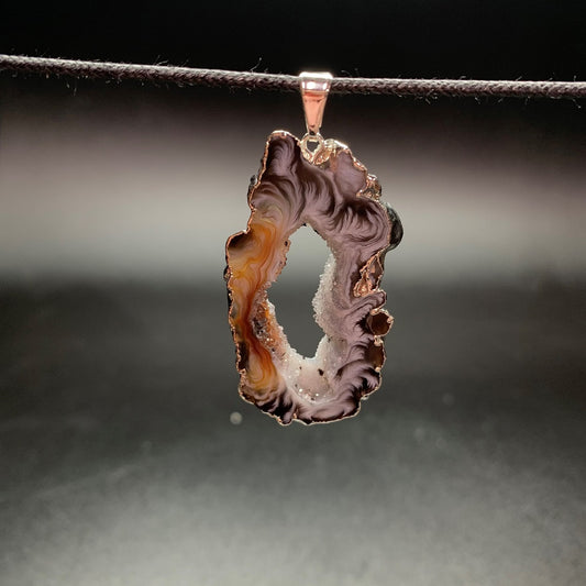 Agate Druze Silver Plated Pendant