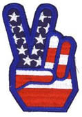 American Flag Peace Fingers Patch