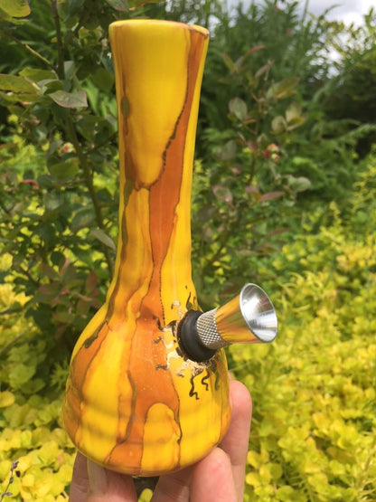 Ancient Creations Ceramics Mini Water Pipe with Metal Bowl