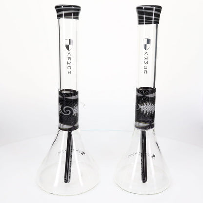 Armor Glass Black & White Wig Wag 45mm Beaker