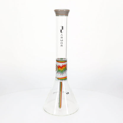 Armor Glass Rainbow & White Wig Wag 45mm Beaker
