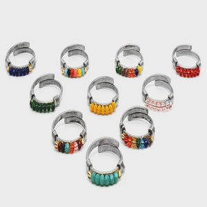 Metal Beaded Adjustable Ring - Assorted SALE