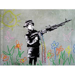 Banksy's Graffiti Crayon Shooter Sticker