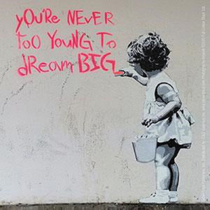 Banksy's Graffiti Dream Big Sticker
